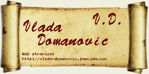 Vlada Domanović vizit kartica